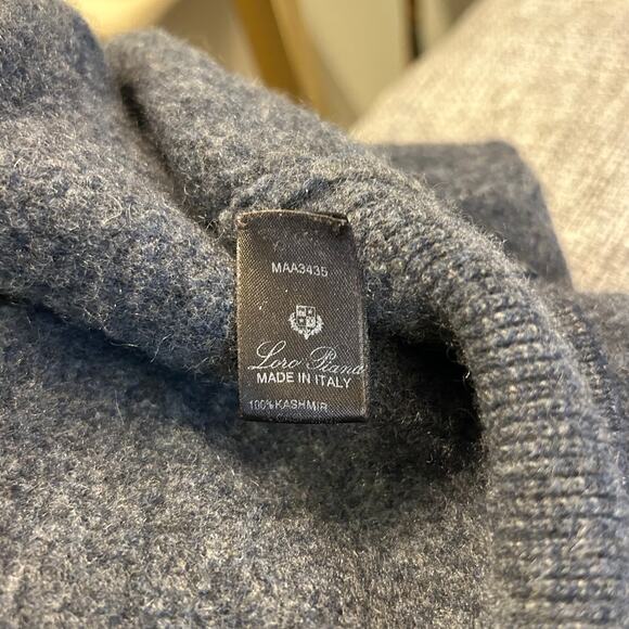 Loro Piana 100% Cashmere Sweater Gray Size 52 (*Shrunk* to XS/S) Cropped Fit - Picture 6 of 13